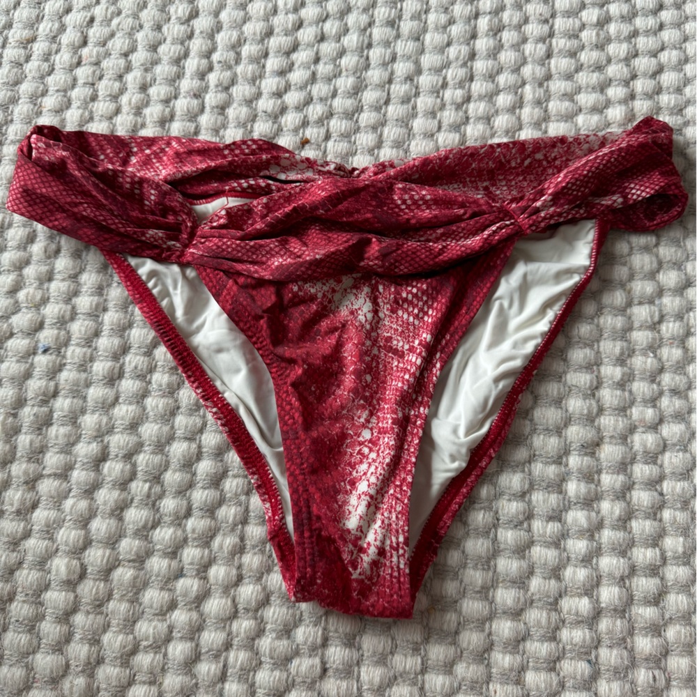 VIX red snake print bikini bottom